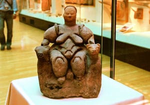 Woman of Catalhoyuk (about 5500-6000 BC), today in the Museum of Anatolian Civilizations in Ankara