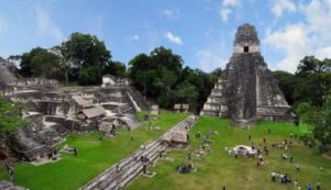 Tikal, a Mayan agricultural city-state that flourished about two thousand years ago, but was eventually abandoned and covered by jungle