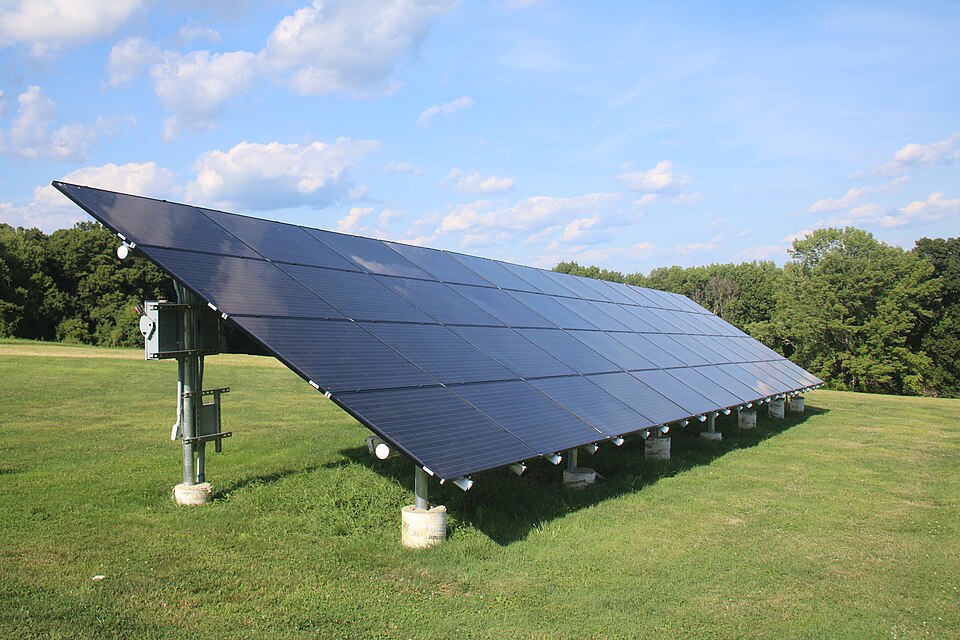Ground-mounted solar panels